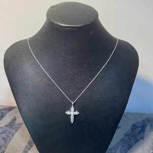 14k white gold Diamond Cross pendant